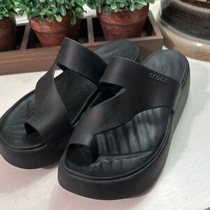 Black Wedge Crocs Size 7 Worn one time